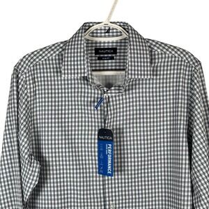 NEW Nautica Performance Super Shirt Slim Fit Button Up Mens M 15-15.5‎ 32/33